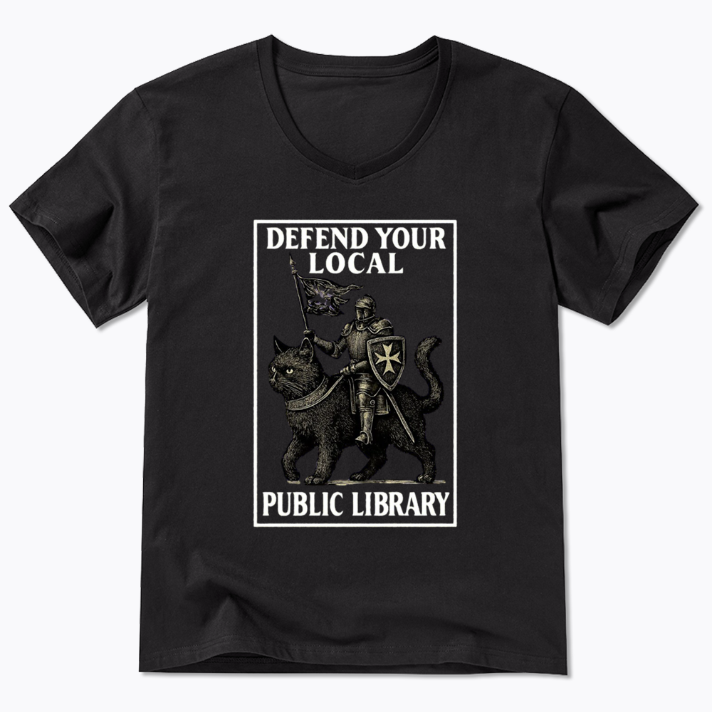 Defend Your Local Library V-Neck Classic T-Shirts