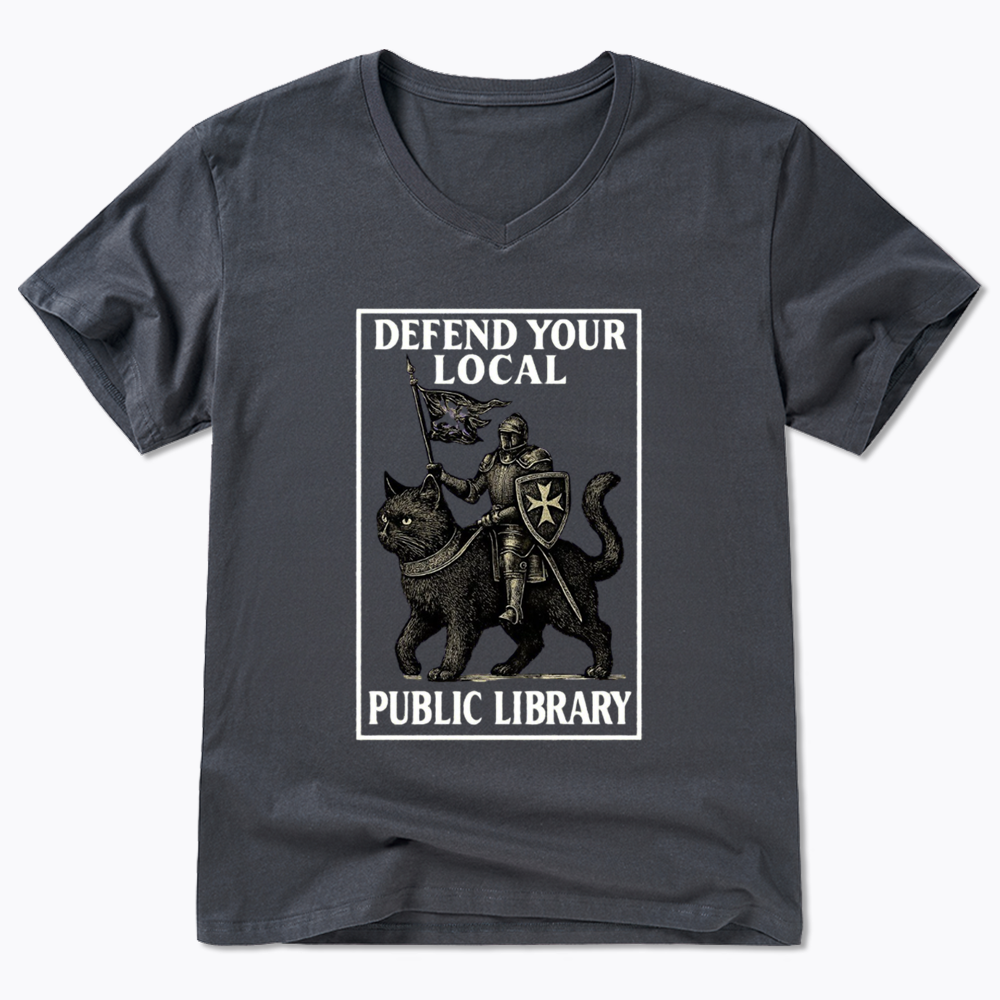 Defend Your Local Library V-Neck Classic T-Shirts