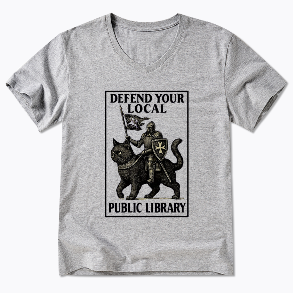 Defend Your Local Library V-Neck Classic T-Shirts