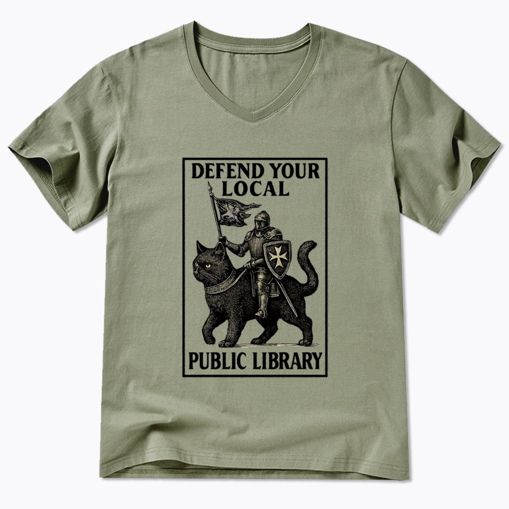 Defend Your Local Library V-Neck Classic T-Shirts