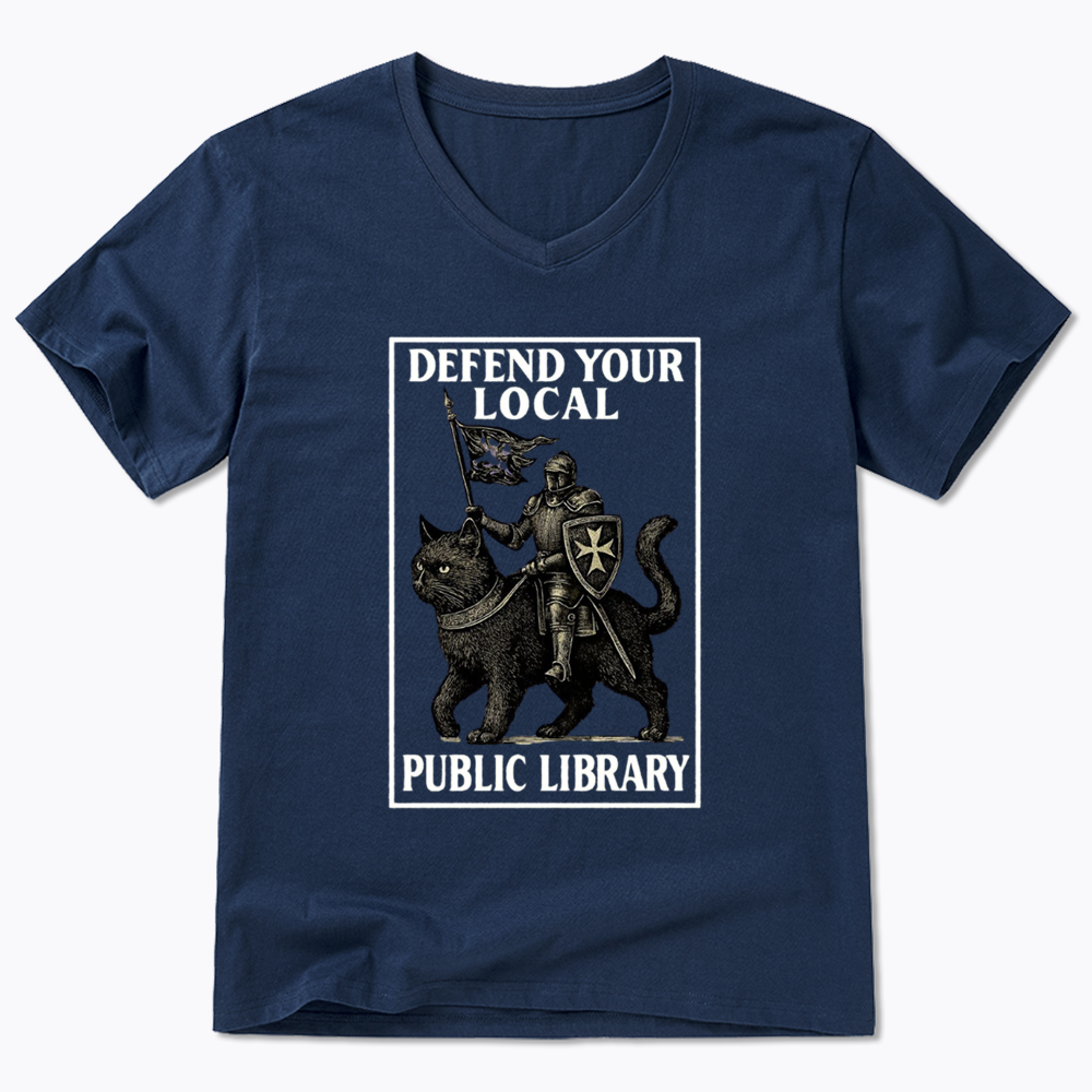 Defend Your Local Library V-Neck Classic T-Shirts