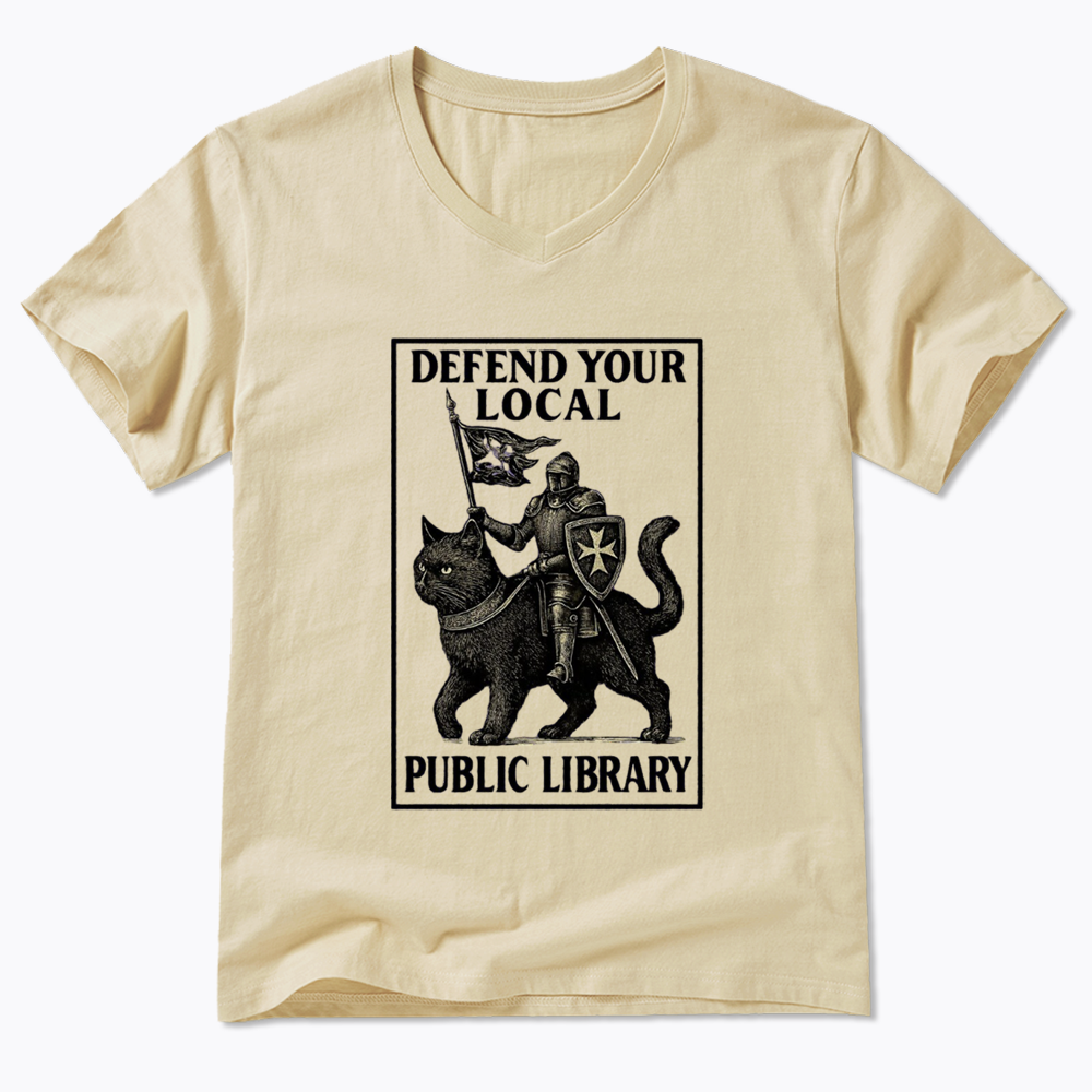Defend Your Local Library V-Neck Classic T-Shirts