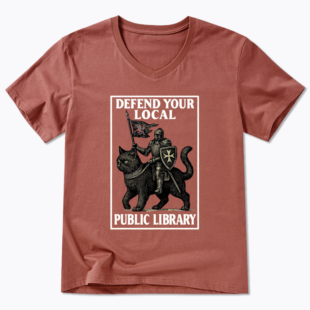 Defend Your Local Library V-Neck Classic T-Shirts