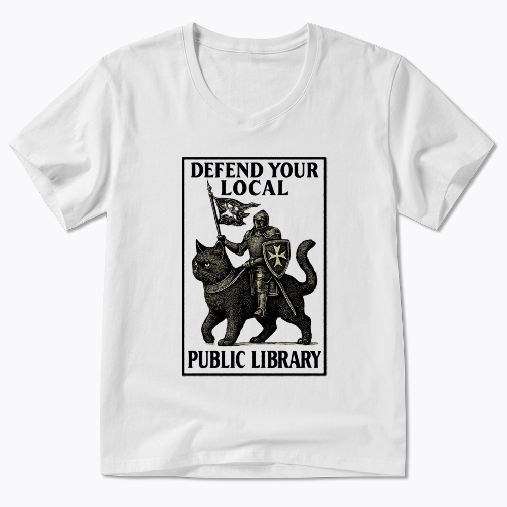 Defend Your Local Library V-Neck Classic T-Shirts