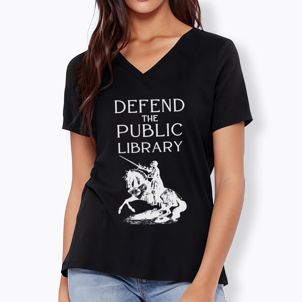 Defend The Public Library V-Neck Classic T-Shirt
