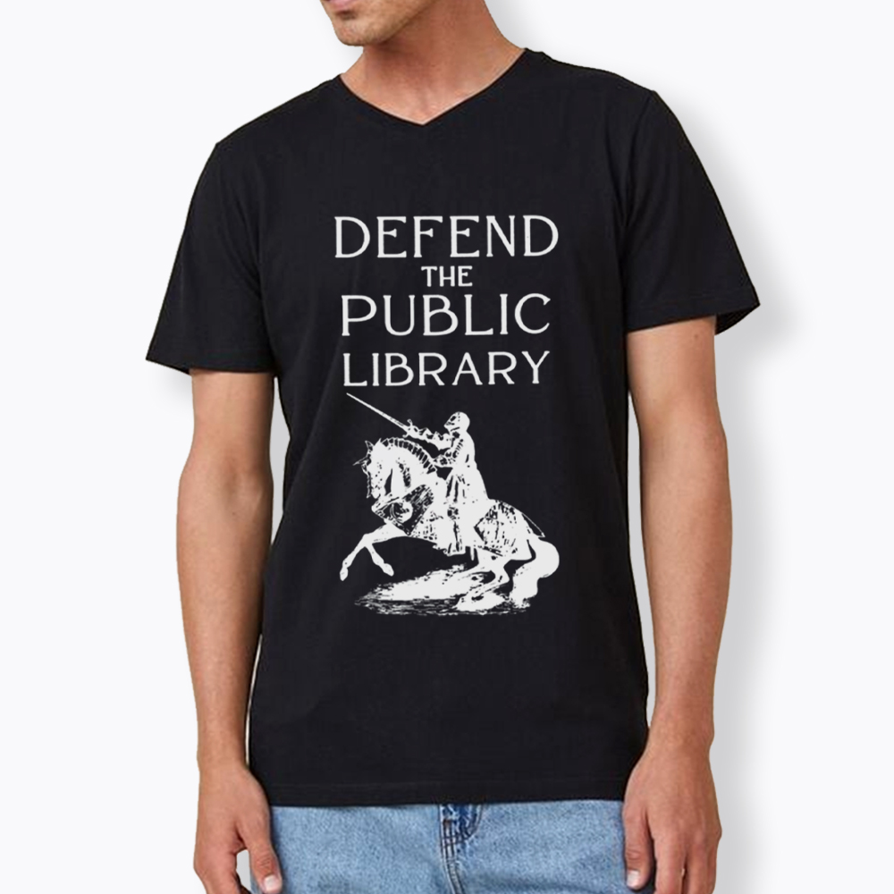 Defend The Public Library V-Neck Classic T-Shirt