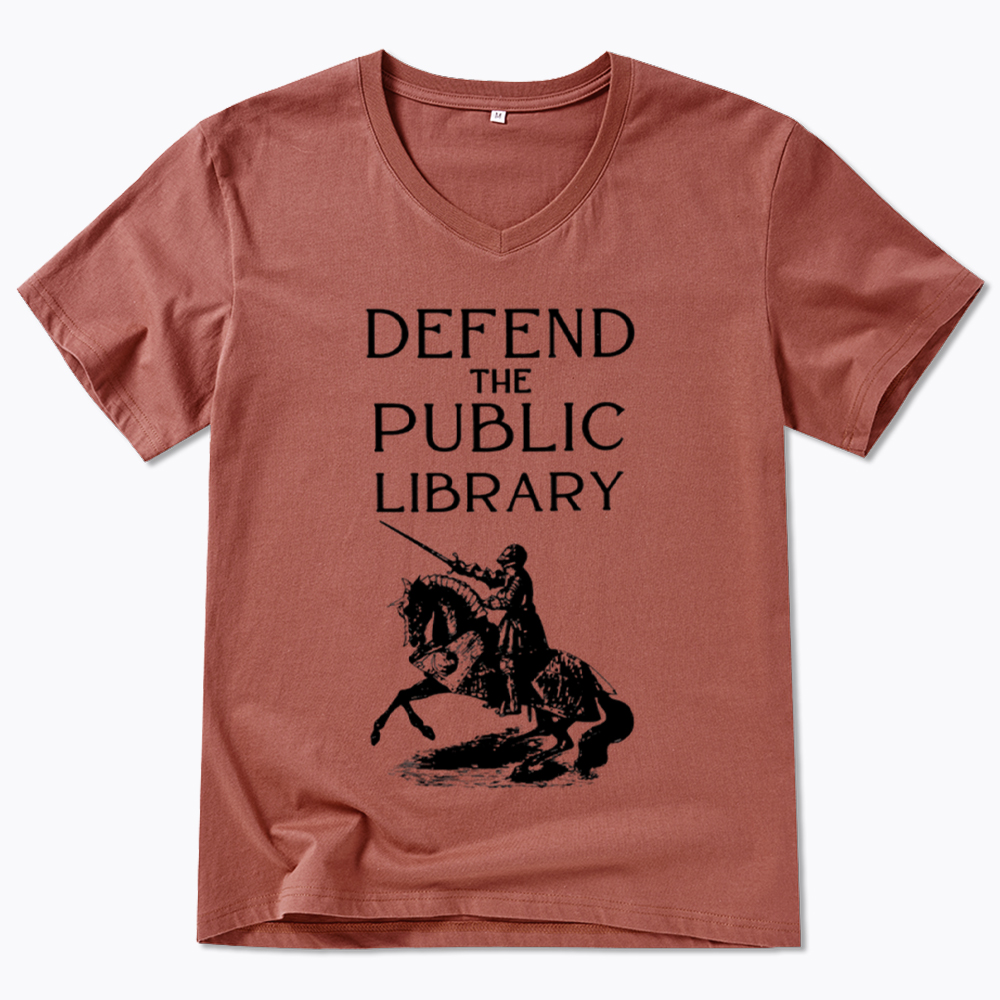 Defend The Public Library V-Neck Classic T-Shirt