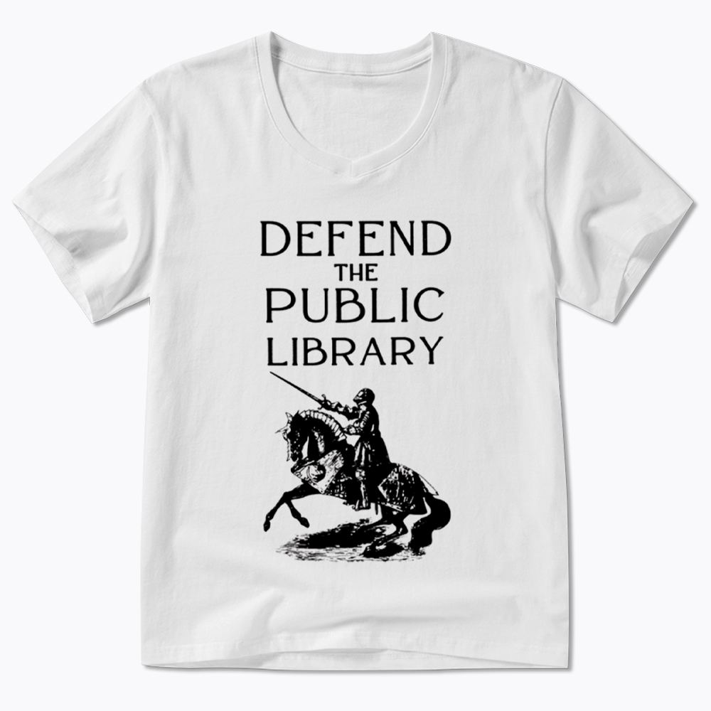 Defend The Public Library V-Neck Classic T-Shirt