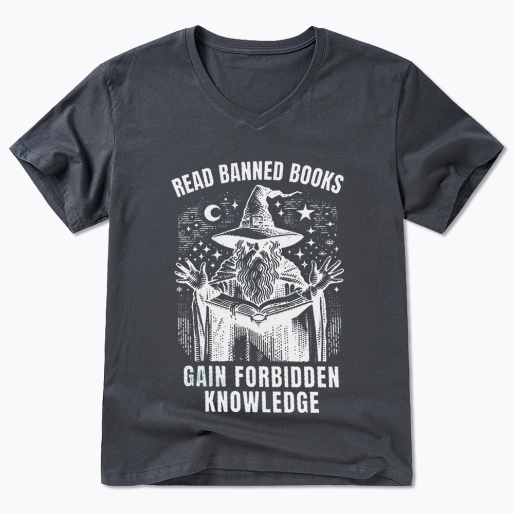 Read Banned Books Gain Forbidden Knowledge V-Neck Classic T-Shirt