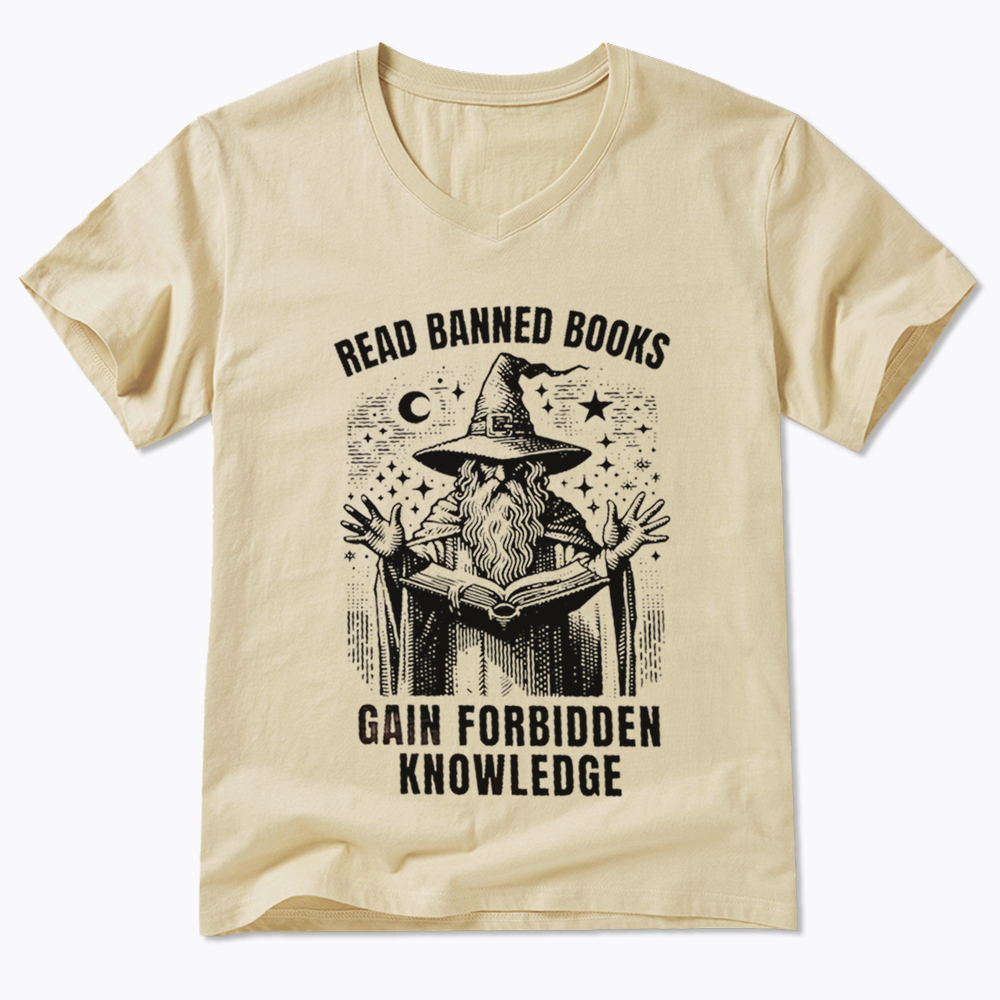Read Banned Books Gain Forbidden Knowledge V-Neck Classic T-Shirt