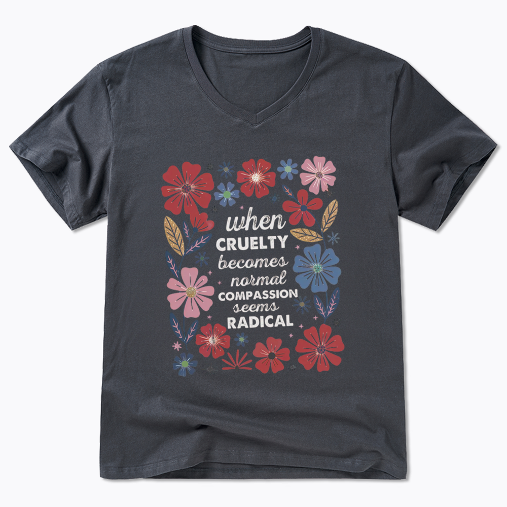 Radicalized by basic decency V-Neck V-Neck Classic T-Shirtss