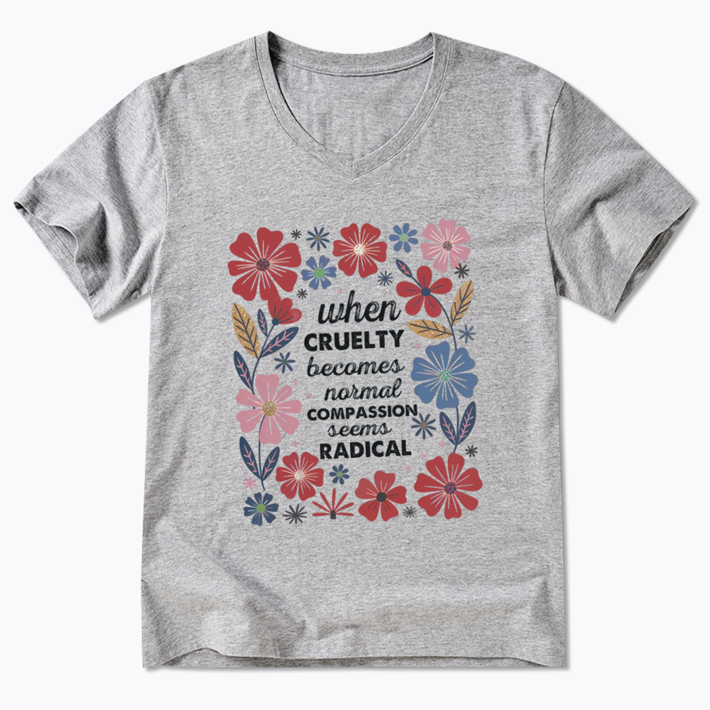 Radicalized by basic decency V-Neck V-Neck Classic T-Shirtss