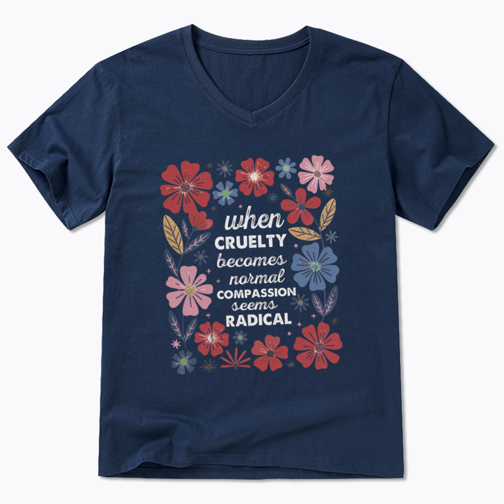 Radicalized by basic decency V-Neck V-Neck Classic T-Shirtss