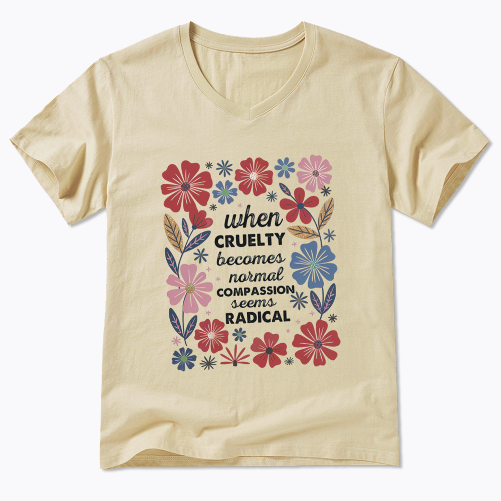 Radicalized by basic decency V-Neck V-Neck Classic T-Shirtss