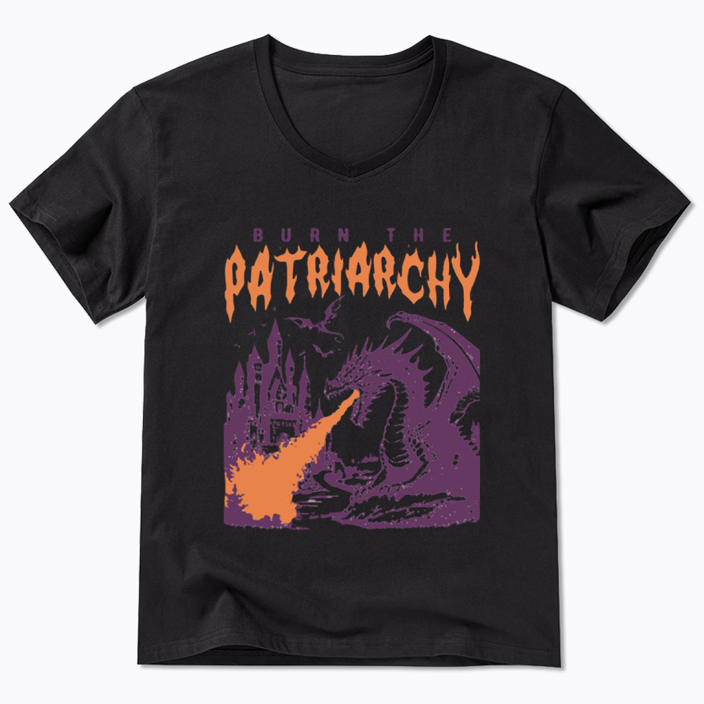Burn the Patriarchy Dragon V-Neck Classic T-Shirt
