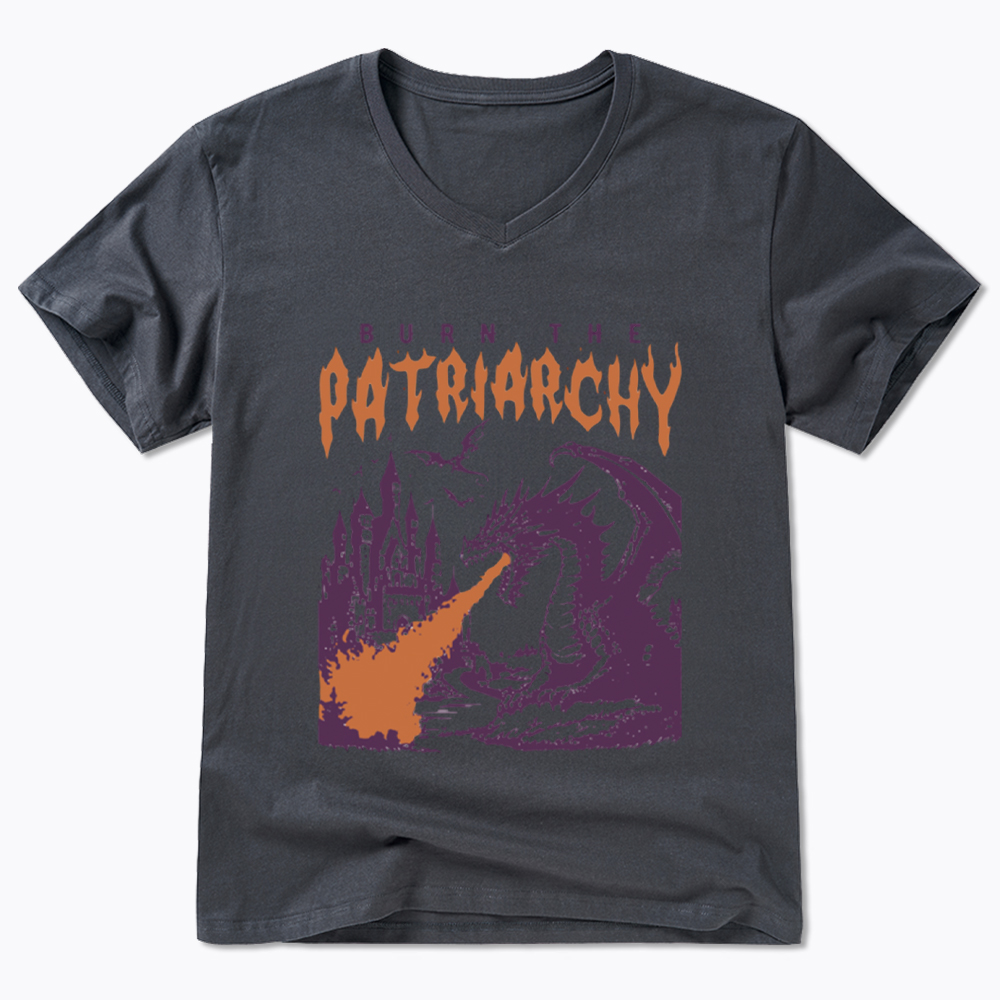 Burn the Patriarchy Dragon V-Neck Classic T-Shirt