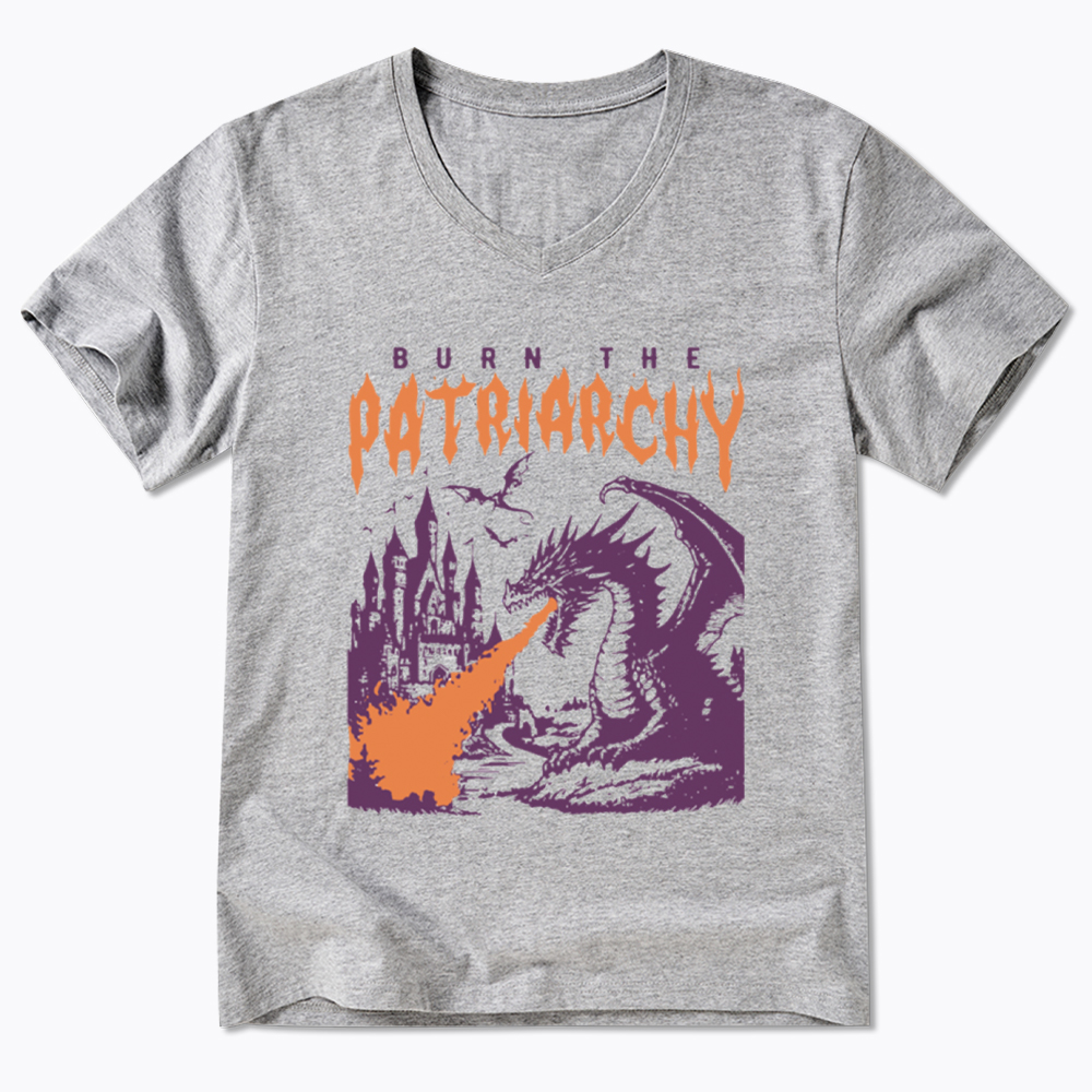 Burn the Patriarchy Dragon V-Neck Classic T-Shirt