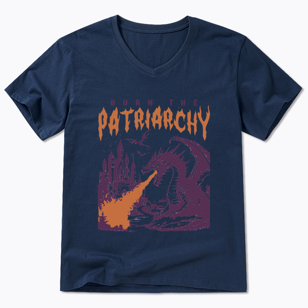 Burn the Patriarchy Dragon V-Neck Classic T-Shirt