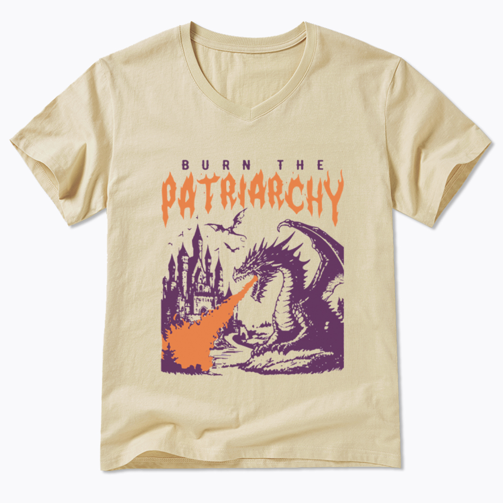 Burn the Patriarchy Dragon V-Neck Classic T-Shirt