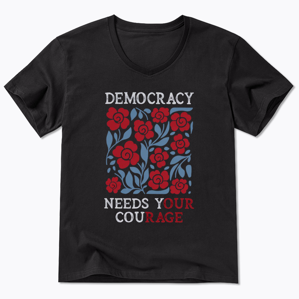 Pro Democracy V-Neck Classic T-Shirts