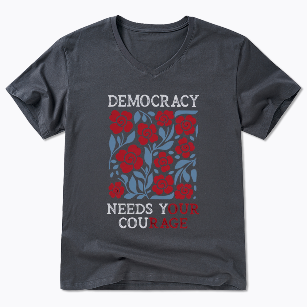 Pro Democracy V-Neck Classic T-Shirts