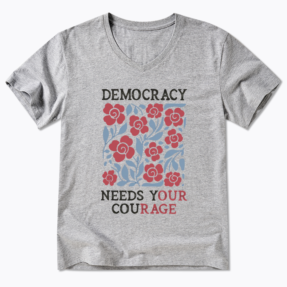 Pro Democracy V-Neck Classic T-Shirts