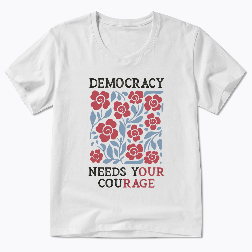 Pro Democracy V-Neck Classic T-Shirts