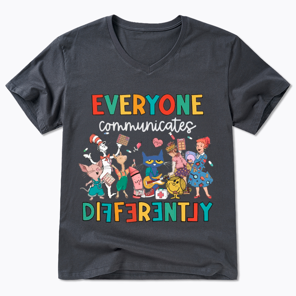 Everyone Communicates Differently V-Neck Classic T-Shirt