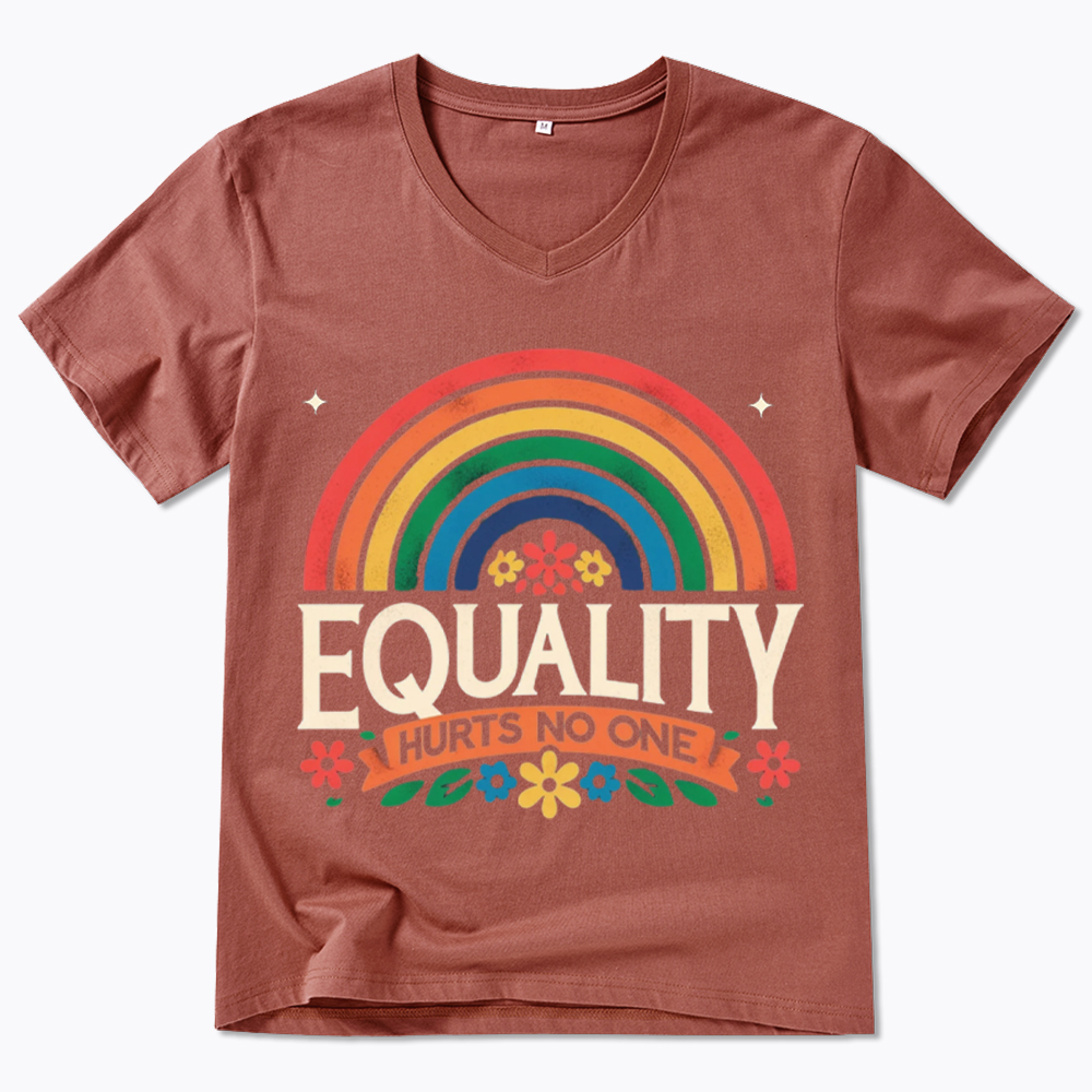 Equality Hurts No One Rainbow Pride V-Neck Classic T-Shirt