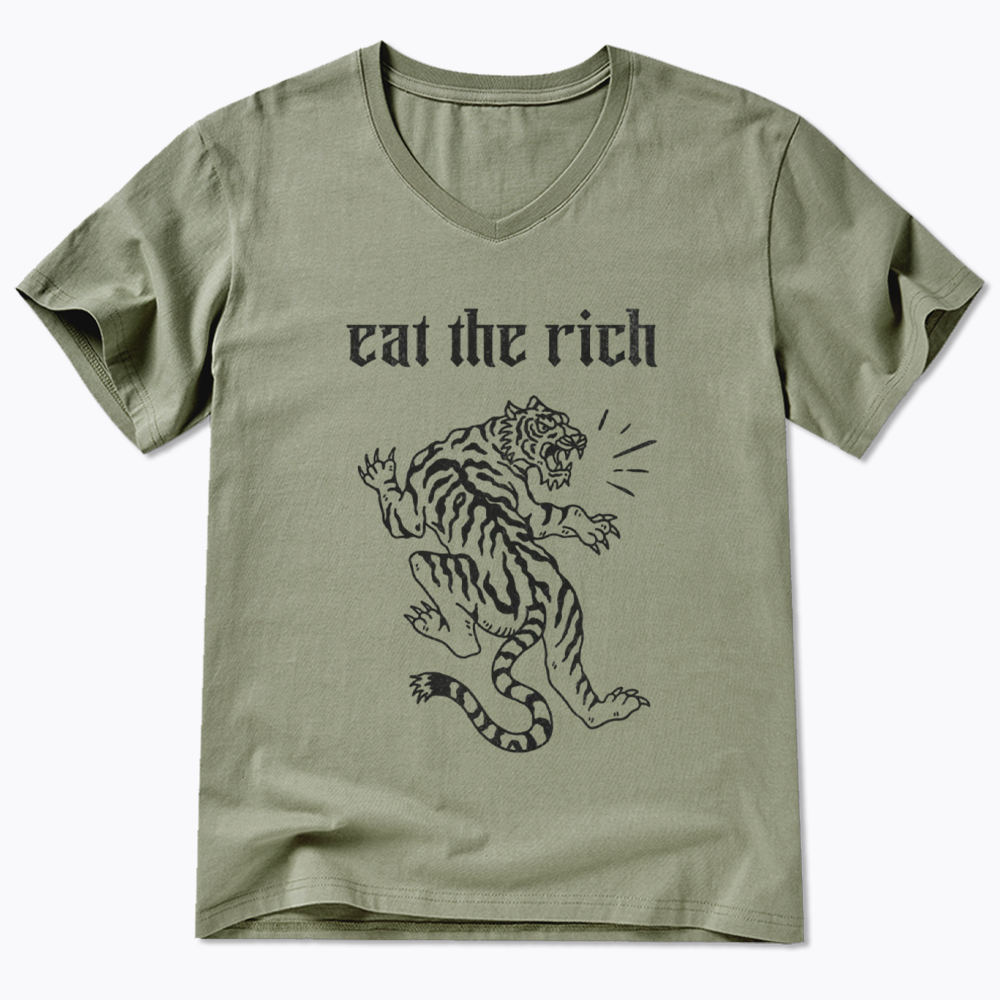 Eat The Rich V-Neck Classic T-Shirts
