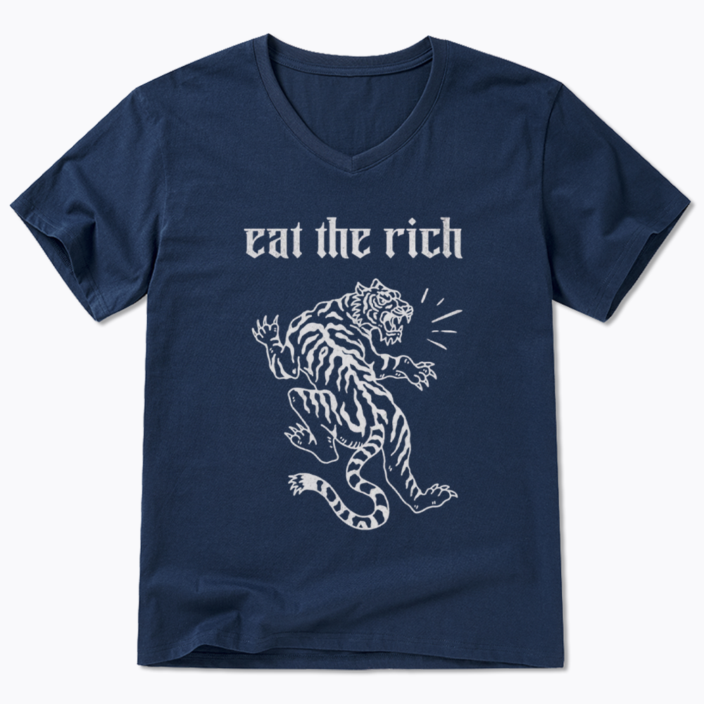 Eat The Rich V-Neck Classic T-Shirts