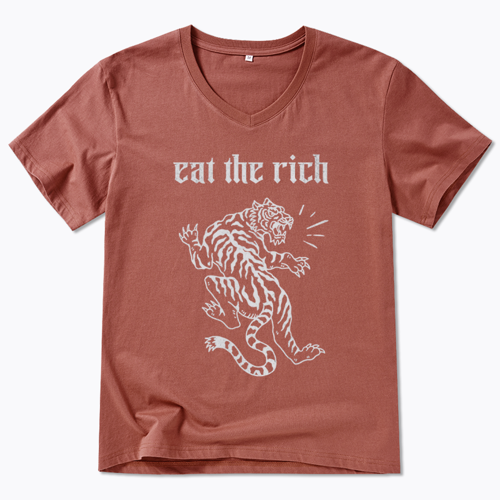 Eat The Rich V-Neck Classic T-Shirts