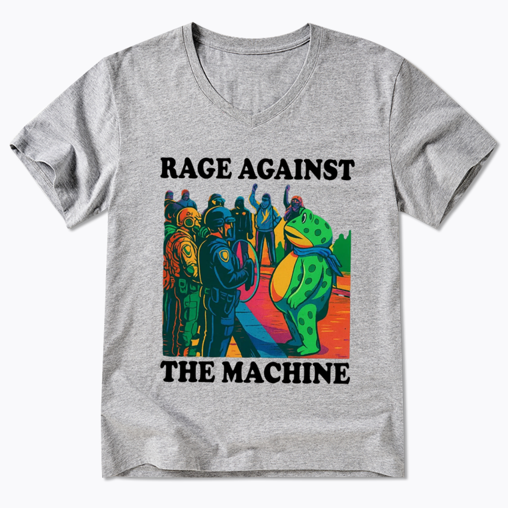 Comfort Colors Portland Frog Protest V-Neck Classic T-Shirts