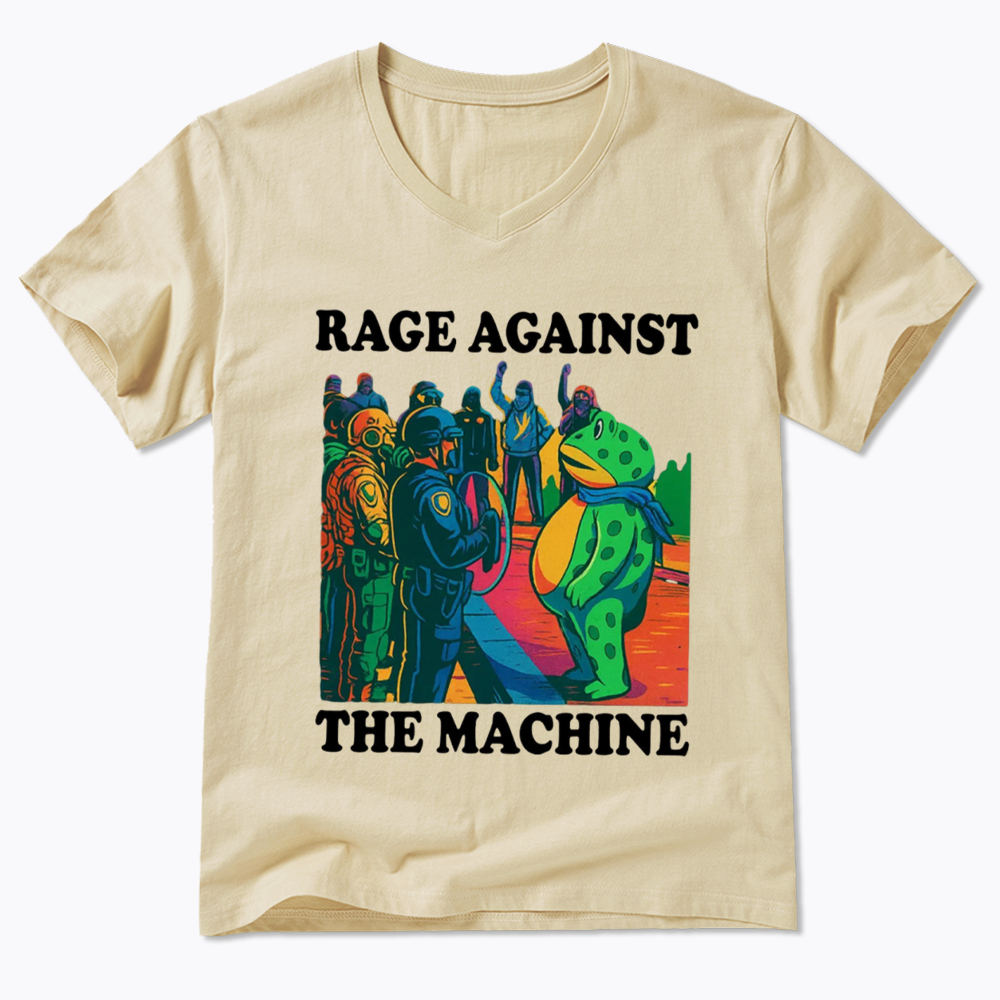 Comfort Colors Portland Frog Protest V-Neck Classic T-Shirts