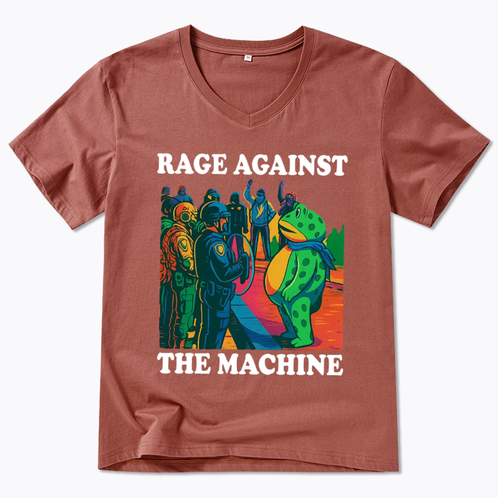 Comfort Colors Portland Frog Protest V-Neck Classic T-Shirts