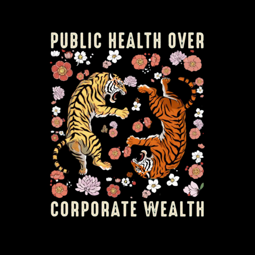 Public Health Over Corporate Wealth V-Neck Classic T-Shirts