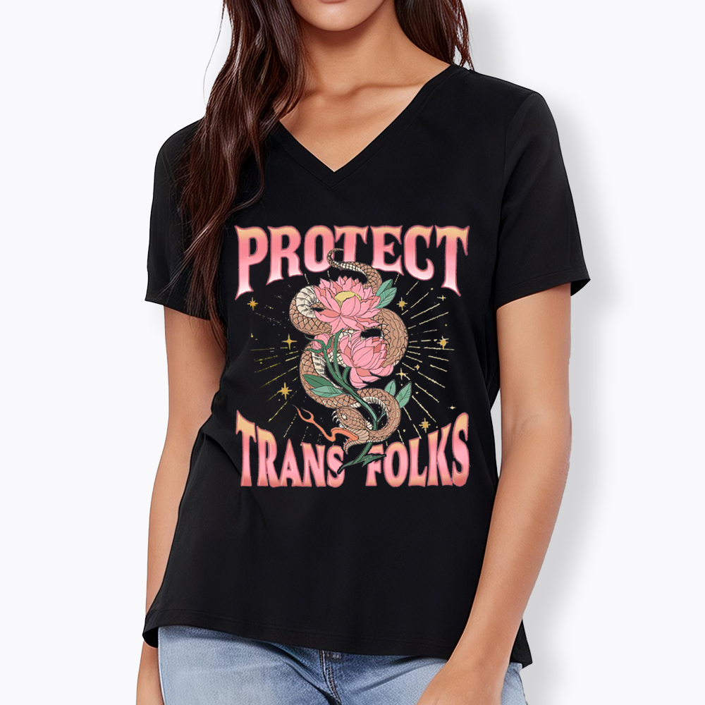 Protect Trans Folks V-Neck Classic T-Shirt