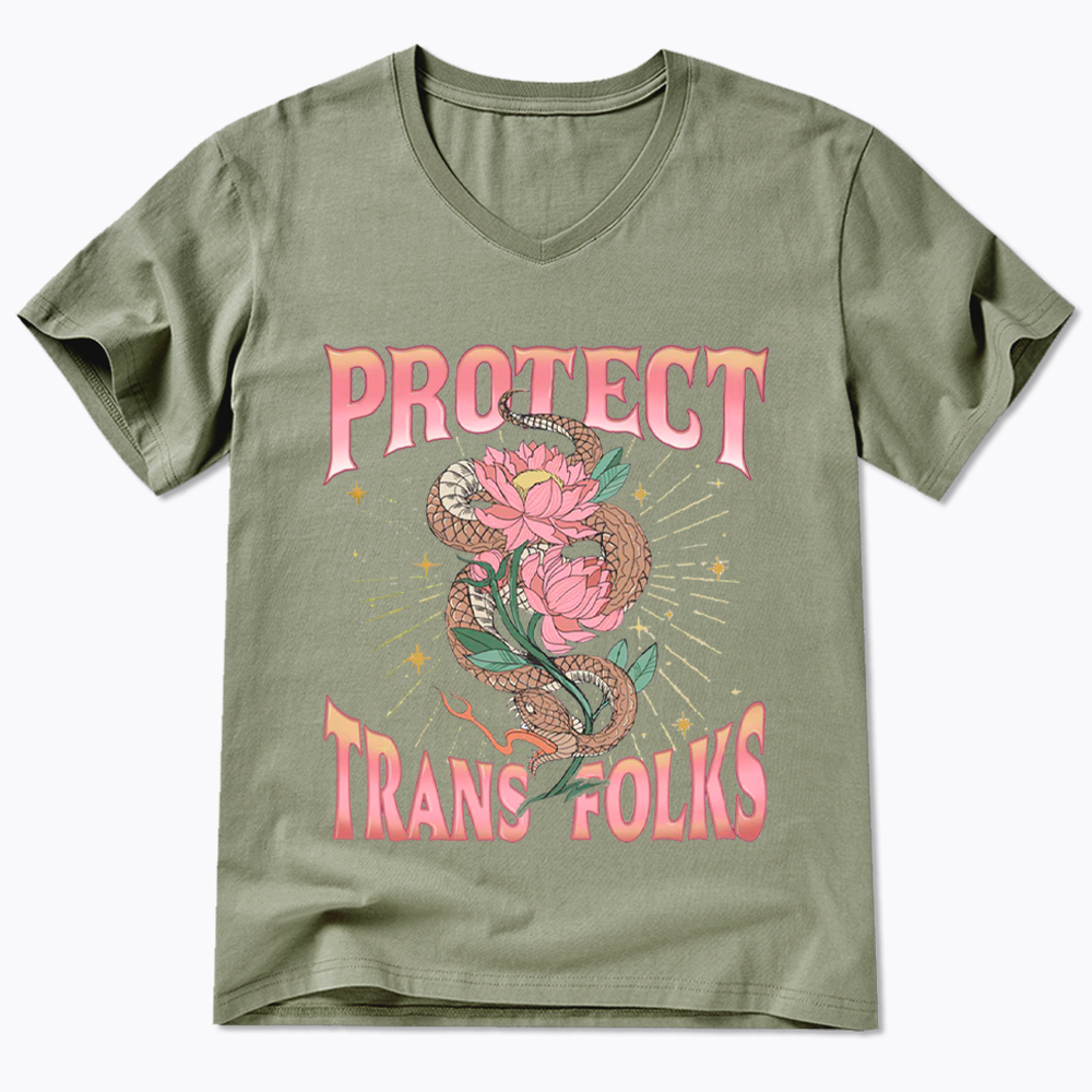 Protect Trans Folks V-Neck Classic T-Shirt
