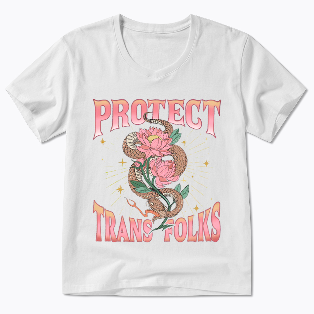 Protect Trans Folks V-Neck Classic T-Shirt