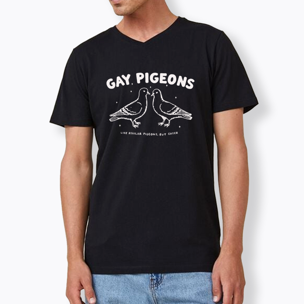Gay Pigeons V-Neck Classic T-Shirts