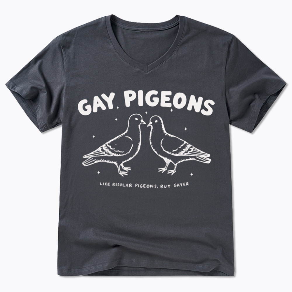 Gay Pigeons V-Neck Classic T-Shirts