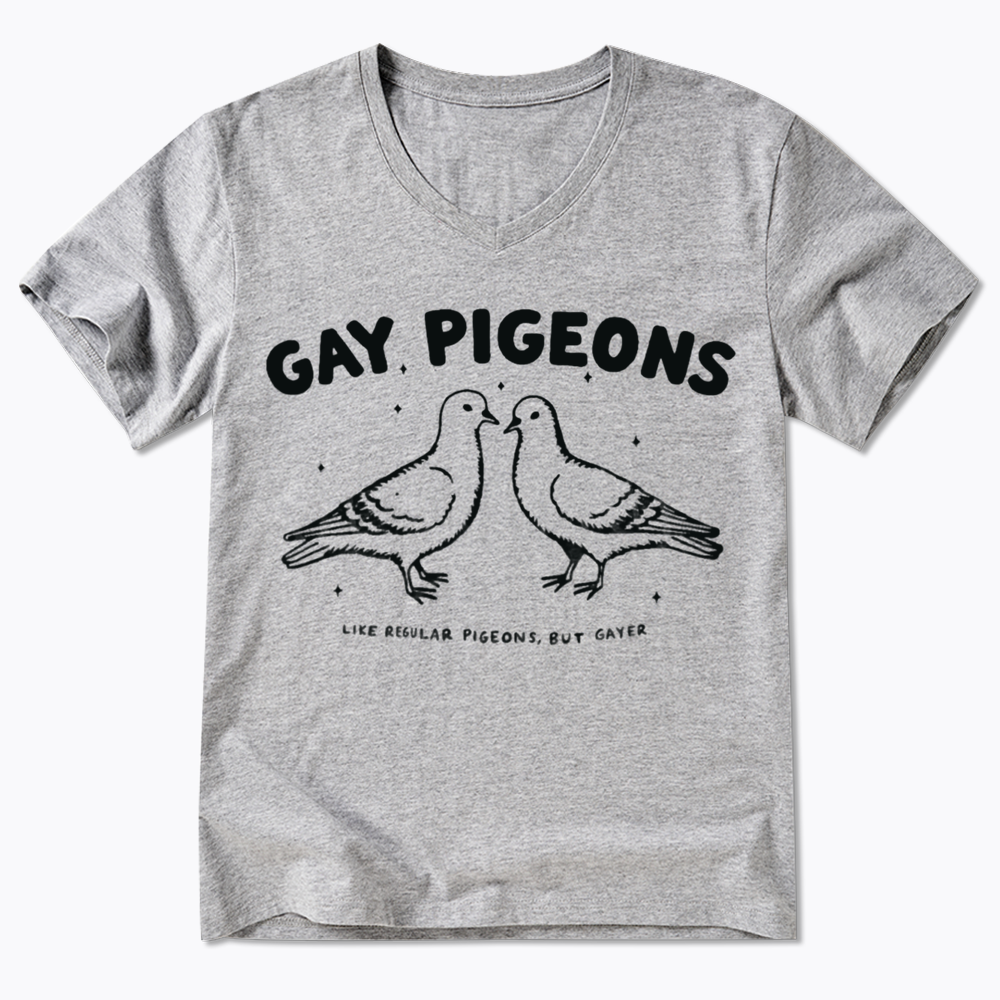 Gay Pigeons V-Neck Classic T-Shirts