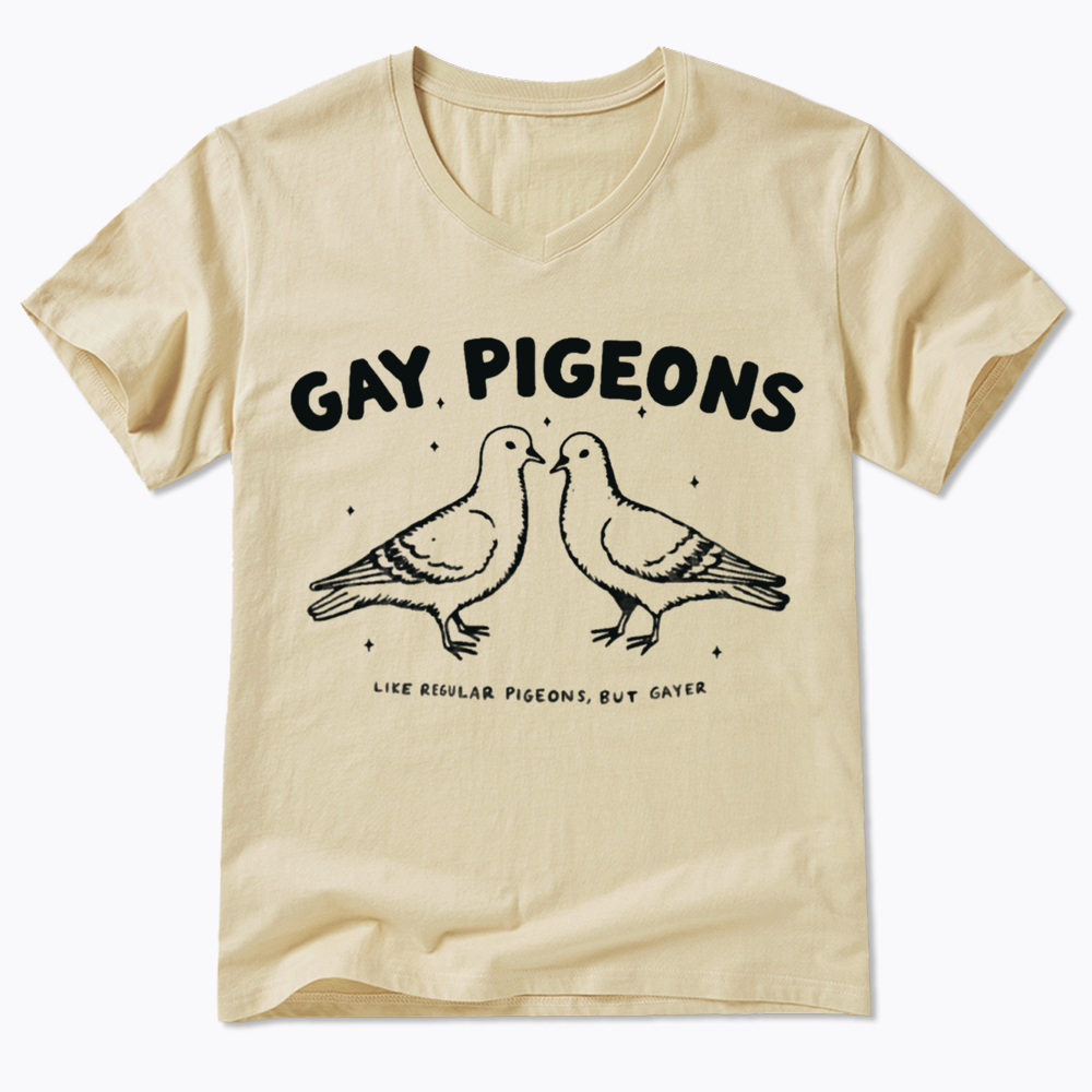 Gay Pigeons V-Neck Classic T-Shirts