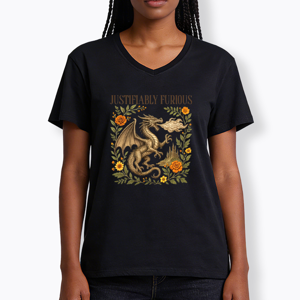 Justifiably Furious V-Neck Classic T-Shirts