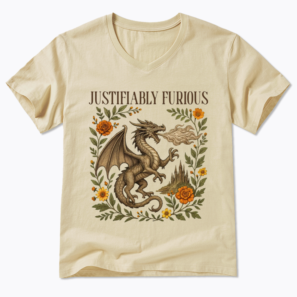 Justifiably Furious V-Neck Classic T-Shirts