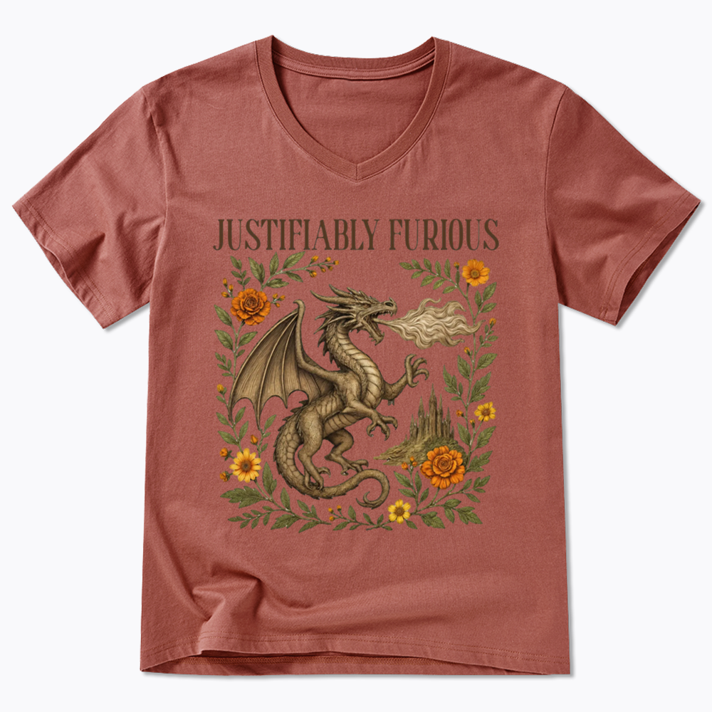 Justifiably Furious V-Neck Classic T-Shirts