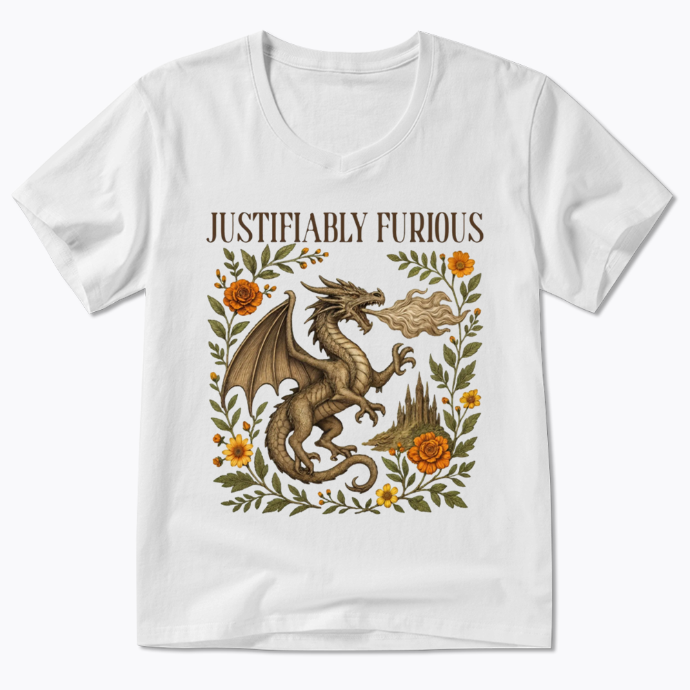 Justifiably Furious V-Neck Classic T-Shirts