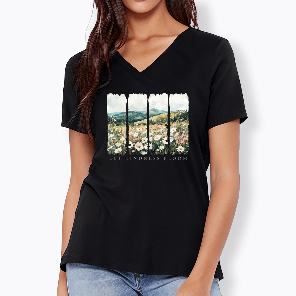Let Kindness Bloom V-Neck Classic T-Shirts