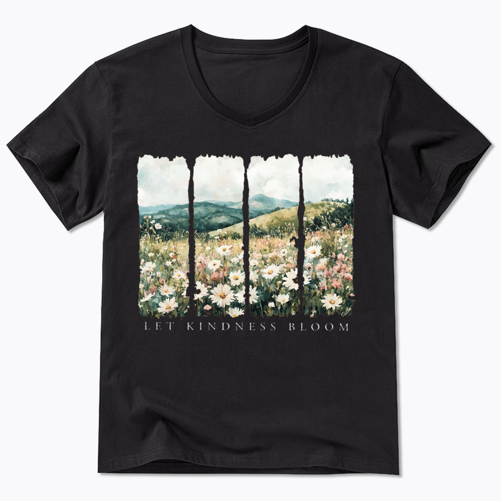 Let Kindness Bloom V-Neck Classic T-Shirts
