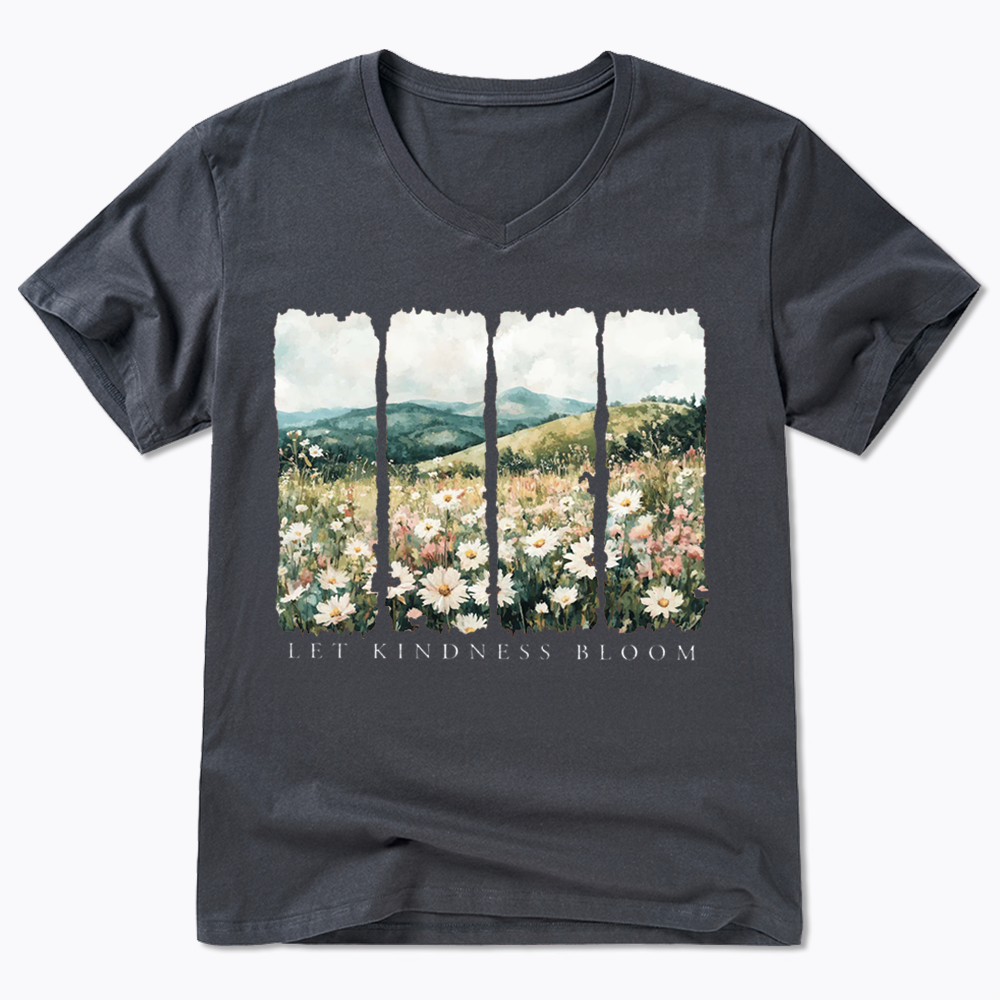 Let Kindness Bloom V-Neck Classic T-Shirts